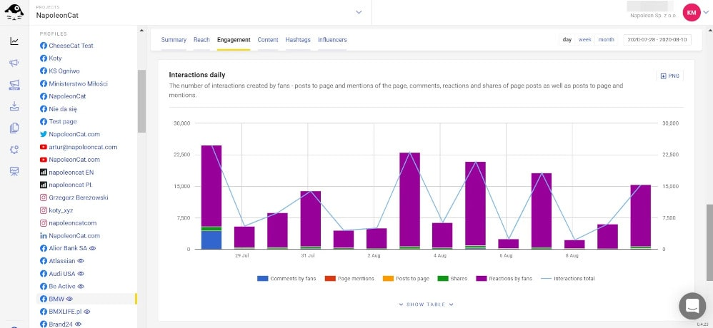 NapoleonCat - one of the best social media audit tools