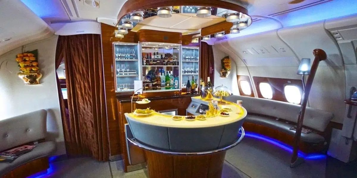 Emirates A380 bar