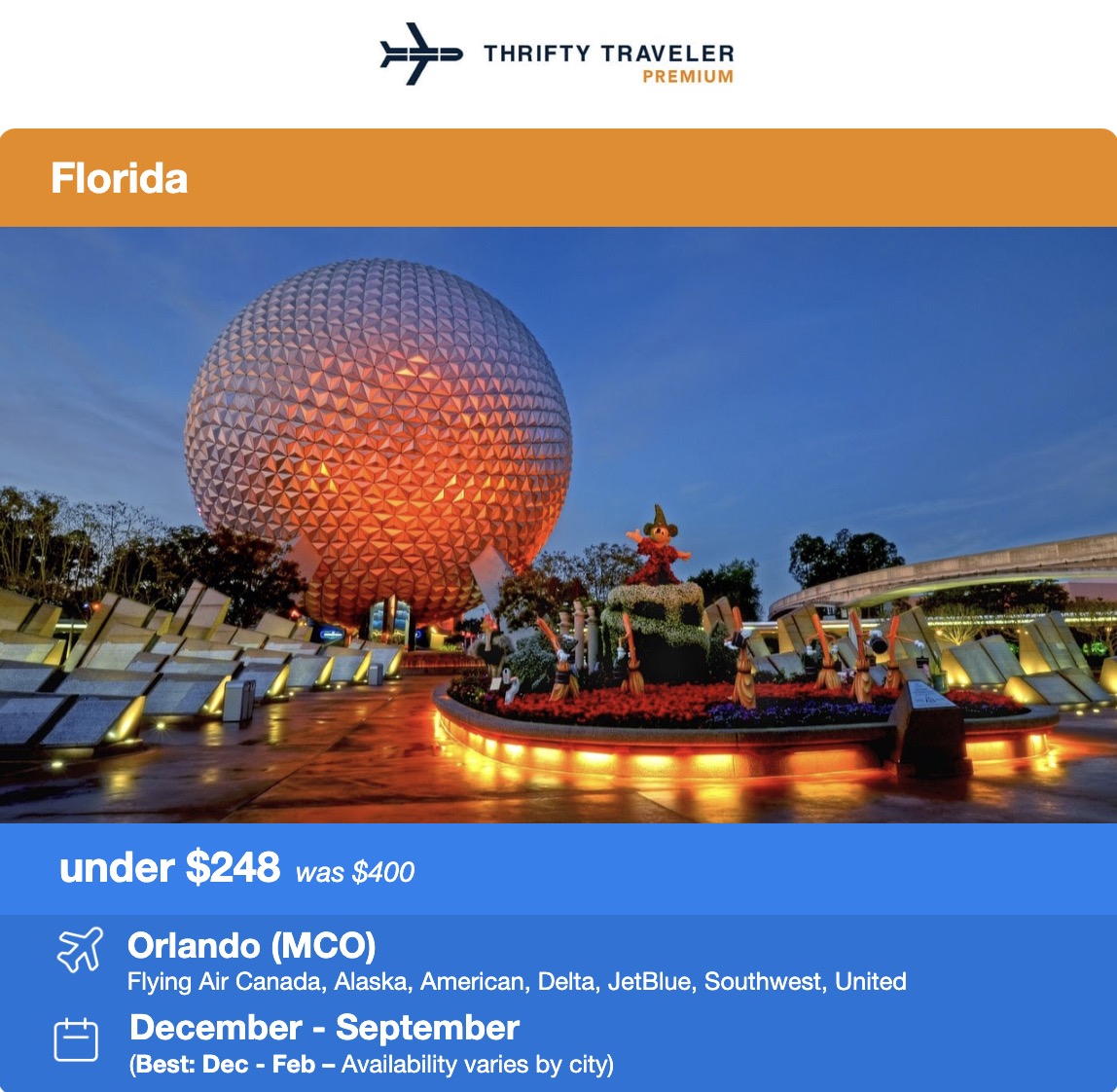 Orlando Florida flight deal