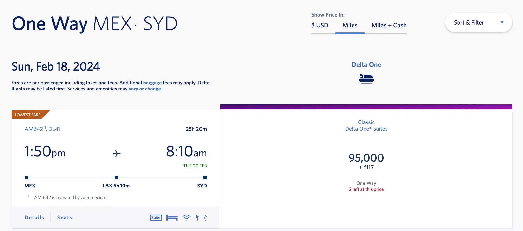 delta skymiles redemption mexico city to sydney 