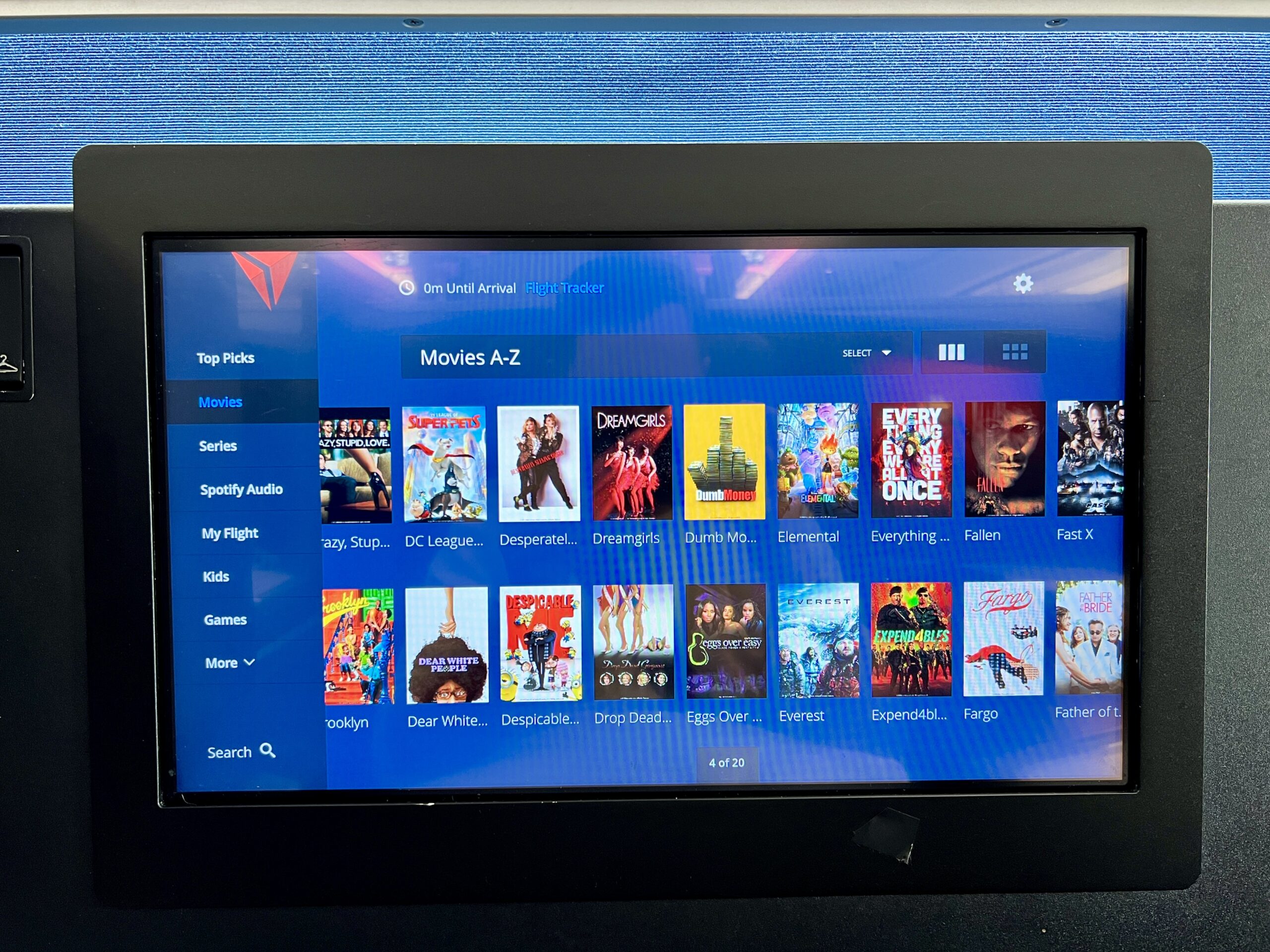 movie choices on a delta tv