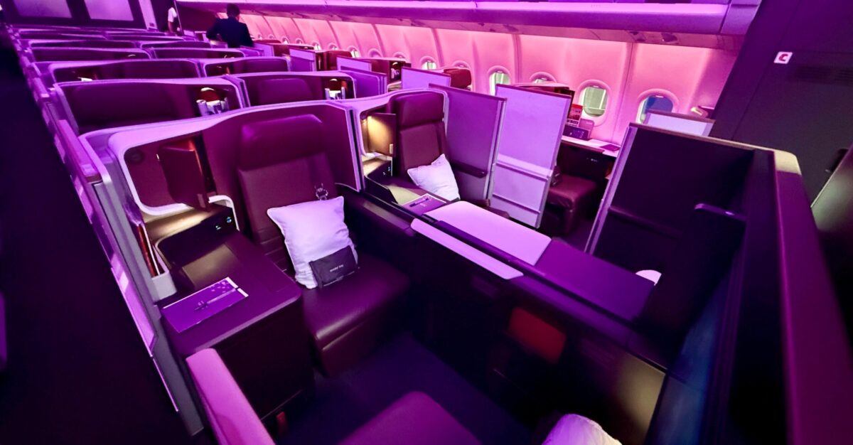 virgin atlantic business class seats on a plane