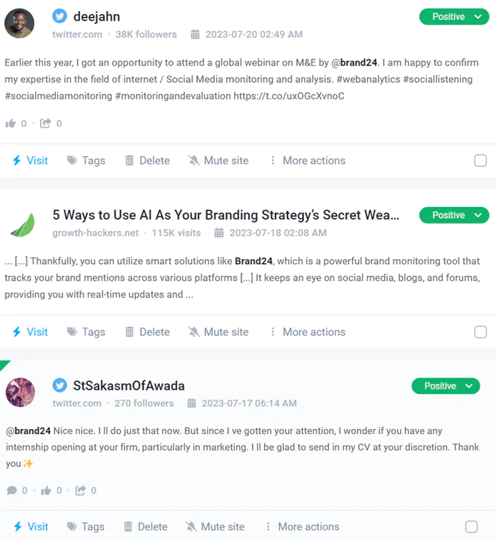 Brand24 mentions