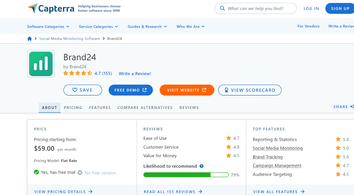 Brand24 reviews on Capterra