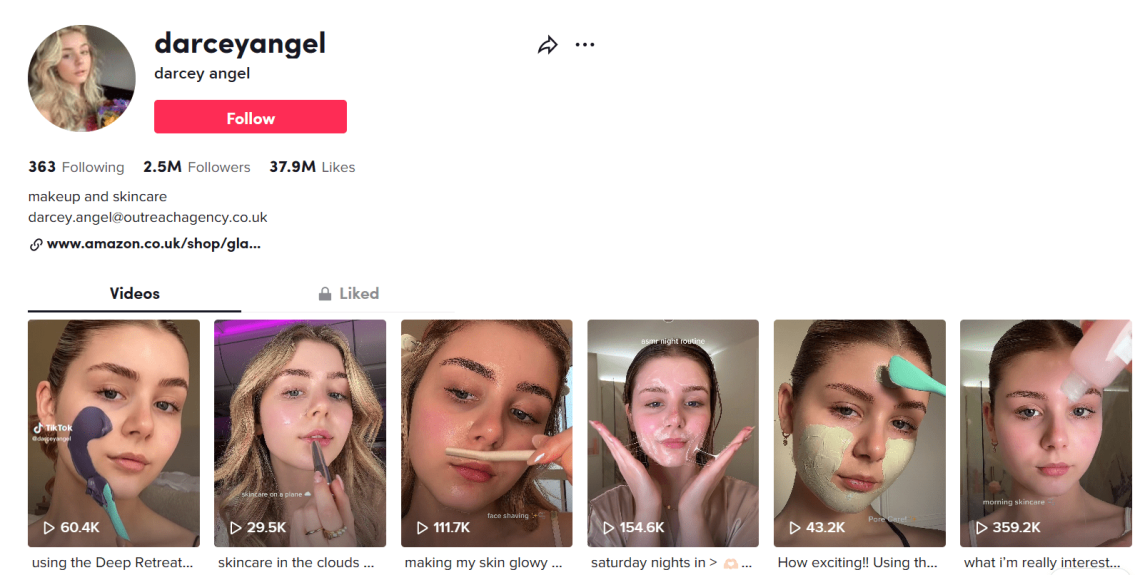 Darcey Angel - beauty influencer