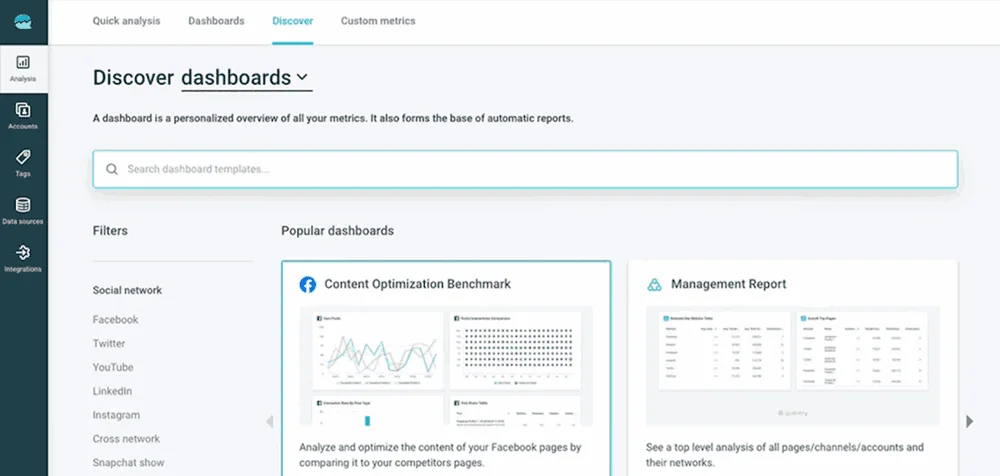 Quintly dashboard