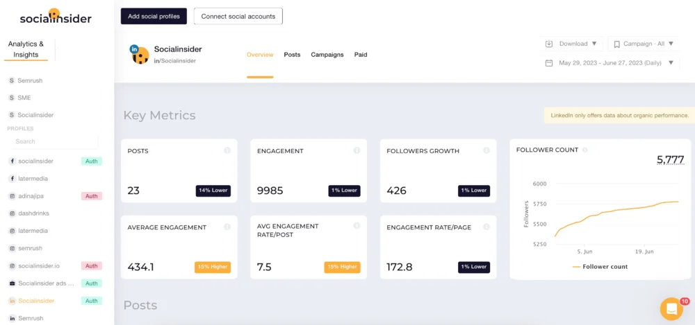 Socialinsider is social media management and analytics tool