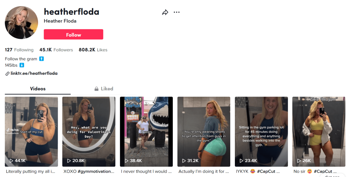 Heather Floda - fitness influencer