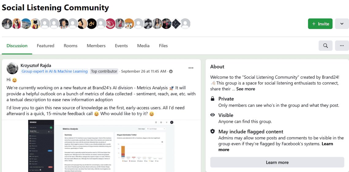 Brand24: Social Listening Community on Facebook