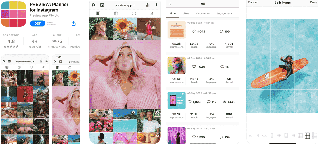 Preview: Planner for Instagram: a moblie app for Instagram marketing