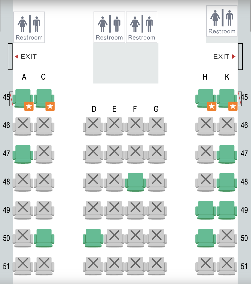 Japan Airlines Boeing 787 seat map