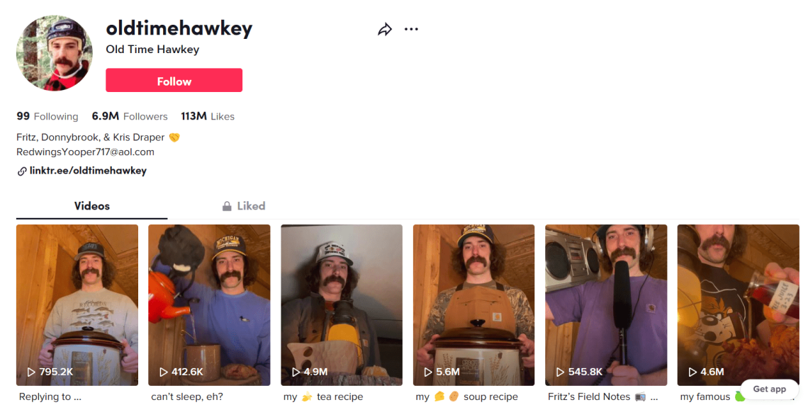 Example of unique style - Old Time Hawkey on TikTok